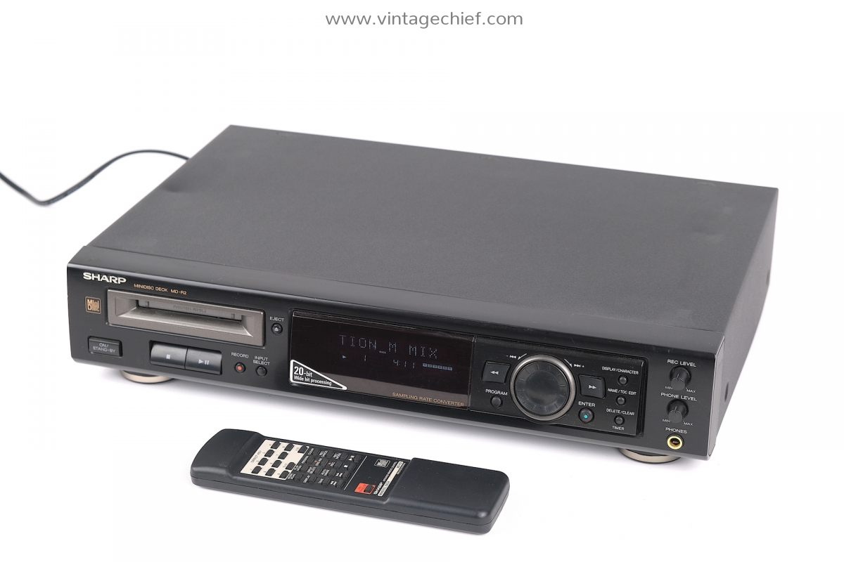Sharp MDR2 MiniDisc Recorder + Remote Control Black Audio HiFi